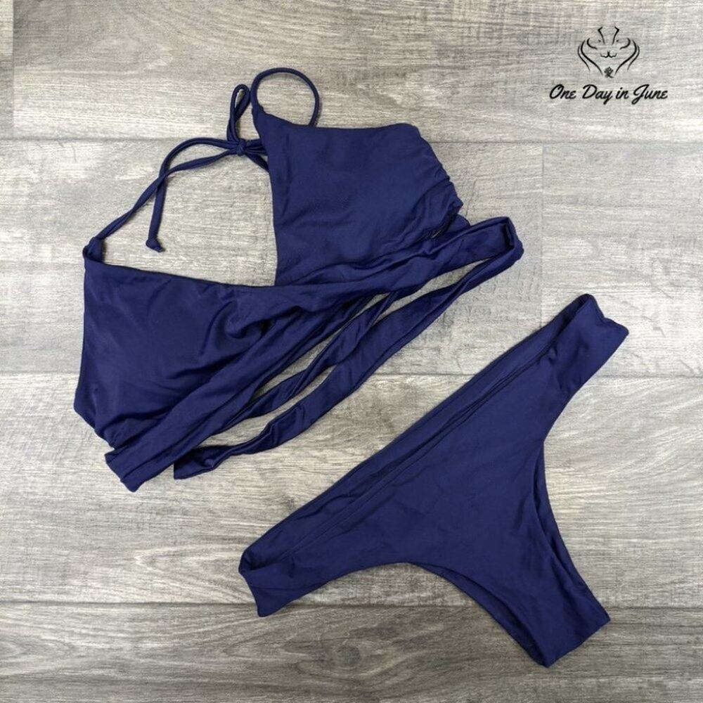 SHEKINI Criss Cross Push-up Bandage Cheeky Bikini Size L - Picture 3 of 3